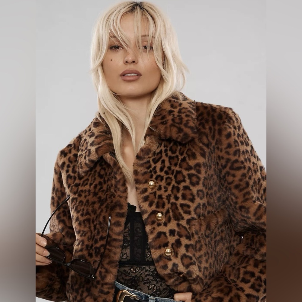 NWT Anthropologie Maeve Faux Fur Coat
